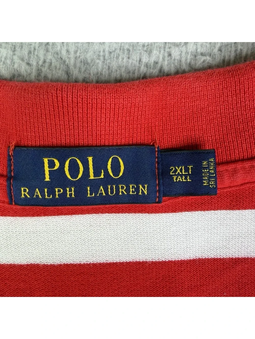 Polo Ralph Lauren Mens 2XLT Red White Striped Custom Slim Fit Polo Shirt Waldo